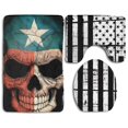 thumbnail image 1 of PUDMAD American Flags And Skeletons 3 Piece Bathroom Rugs Set Bath Rug Contour Mat and Toilet Lid Cover, 1 of 2