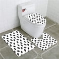 thumbnail image 1 of PUDMAD American Football Monochrome Black Rugby Balls American Culture Sports 3 Piece Bathroom Rugs Set Bath Rug Contour Mat and Toilet Lid Cover, 1 of 2