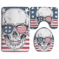 thumbnail image 1 of PUDMAD American Skull in Sunglasses on Usa Flag1 3 Piece Bathroom Rugs Set Bath Rug Contour Mat and Toilet Lid Cover, 1 of 2
