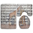 thumbnail image 1 of PUDMAD An Giraffe Baby Room Book Shelves Photo Combination Concept 3 Piece Bathroom Rugs Set Bath Rug Contour Mat and Toilet Lid Cover, 1 of 2