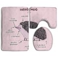 thumbnail image 1 of PUDMAD Anatomy A Hedgehog 3 Piece Bathroom Rugs Set Bath Rug Contour Mat and Toilet Lid Cover, 1 of 2