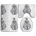 thumbnail image 1 of PUDMAD Anchor 3 Piece Bathroom Rugs Set Bath Rug Contour Mat and Toilet Lid Cover, 1 of 2