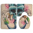 thumbnail image 1 of PUDMAD Anchor Skull Rose 3 Piece Bathroom Rugs Set Bath Rug Contour Mat and Toilet Lid Cover, 1 of 2