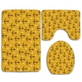 thumbnail image 1 of PUDMAD Anchor Tri Goldenrod 3 Piece Bathroom Rugs Set Bath Rug Contour Mat and Toilet Lid Cover, 1 of 2