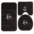 thumbnail image 1 of PUDMAD Anchor Vintage Wood 3 Piece Bathroom Rugs Set Bath Rug Contour Mat and Toilet Lid Cover, 1 of 2