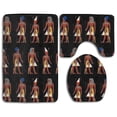 thumbnail image 1 of PUDMAD Ancient Egyptian Gods Mythology 3 Piece Bathroom Rugs Set Bath Rug Contour Mat and Toilet Lid Cover, 1 of 2