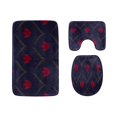 thumbnail image 1 of PUDMAD Ancient Flower Geometry 3 Piece Bathroom Rugs Set Bath Rug Contour Mat and Toilet Lid Cover, 1 of 2
