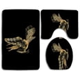 thumbnail image 1 of PUDMAD Andrena Cornelli Mining Bee 3 Piece Bathroom Rugs Set Bath Rug Contour Mat and Toilet Lid Cover, 1 of 2