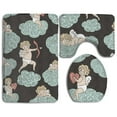 thumbnail image 1 of PUDMAD Angel Cupid Sleeping On Cloud 3 Piece Bathroom Rugs Set Bath Rug Contour Mat and Toilet Lid Cover, 1 of 2