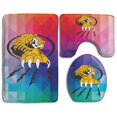 thumbnail image 1 of PUDMAD Angry Tiger Sharp Paw 3 Piece Bathroom Rugs Set Bath Rug Contour Mat and Toilet Lid Cover, 1 of 2