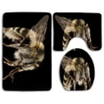 thumbnail image 1 of PUDMAD Anthophora Dalmatica Bee Macro 3 Piece Bathroom Rugs Set Bath Rug Contour Mat and Toilet Lid Cover, 1 of 2