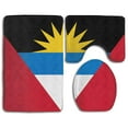 thumbnail image 1 of PUDMAD Antigua Barbuda National Flag 3 Piece Bathroom Rugs Set Bath Rug Contour Mat and Toilet Lid Cover, 1 of 2