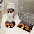 thumbnail image 1 of PUDMAD Antlers Black Deer Sky 3 Piece Bathroom Rugs Set Bath Rug Contour Mat and Toilet Lid Cover, 1 of 2