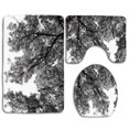 thumbnail image 1 of PUDMAD Apartment Photograph Trees from Ground Branches and Leaves Art 3 Piece Bathroom Rugs Set Bath Rug Contour Mat and Toilet Lid Cover, 1 of 2