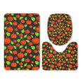 thumbnail image 1 of PUDMAD Apple Leaves Graffiti Cute Style 3 Piece Bathroom Rugs Set Bath Rug Contour Mat and Toilet Lid Cover, 1 of 2