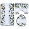 thumbnail image 1 of PUDMAD Apples Blossoms 3 Piece Bathroom Rugs Set Bath Rug Contour Mat and Toilet Lid Cover, 1 of 2