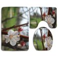 thumbnail image 1 of PUDMAD Apricot Blossom 3 Piece Bathroom Rugs Set Bath Rug Contour Mat and Toilet Lid Cover, 1 of 2