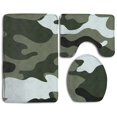 thumbnail image 1 of PUDMAD Army Camouflage 3 Piece Bathroom Rugs Set Bath Rug Contour Mat and Toilet Lid Cover, 1 of 2