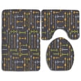 thumbnail image 1 of PUDMAD Arrow Symbols 3 Piece Bathroom Rugs Set Bath Rug Contour Mat and Toilet Lid Cover, 1 of 2