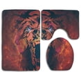 thumbnail image 1 of PUDMAD Art Bear Starry Sky 3 Piece Bathroom Rugs Set Bath Rug Contour Mat and Toilet Lid Cover, 1 of 2