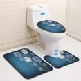 thumbnail image 1 of PUDMAD Art Hand Drawn Cherry Blossoms Fantasy Bridal Garden Anniversary 3 Piece Bathroom Rugs Set Bath Rug Contour Mat and Toilet Lid Cover, 1 of 2