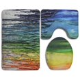 thumbnail image 1 of PUDMAD Art Lines Rainbow 3 Piece Bathroom Rugs Set Bath Rug Contour Mat and Toilet Lid Cover, 1 of 2