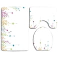 thumbnail image 1 of PUDMAD Artistic 3 Piece Bathroom Rugs Set Bath Rug Contour Mat and Toilet Lid Cover, 1 of 2