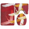 thumbnail image 1 of PUDMAD Artistic Crane 3 Piece Bathroom Rugs Set Bath Rug Contour Mat and Toilet Lid Cover, 1 of 2