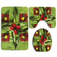 thumbnail image 1 of PUDMAD Artistic Flower Arrangement 3 Piece Bathroom Rugs Set Bath Rug Contour Mat and Toilet Lid Cover, 1 of 2