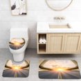 thumbnail image 1 of PUDMAD Asphalt Road in Front Modern Bridge Construction 3 Piece Bathroom Rugs Set Bath Rug Contour Mat and Toilet Lid Cover, 1 of 2