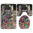 thumbnail image 1 of PUDMAD Astronaut Graffiti 3 Piece Bathroom Rugs Set Bath Rug Contour Mat and Toilet Lid Cover, 1 of 2