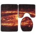thumbnail image 1 of PUDMAD Astronomy 3 Piece Bathroom Rugs Set Bath Rug Contour Mat and Toilet Lid Cover, 1 of 2