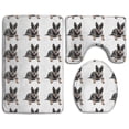 thumbnail image 1 of PUDMAD Australian Cattle Dogs White 3 Piece Bathroom Rugs Set Bath Rug Contour Mat and Toilet Lid Cover, 1 of 2