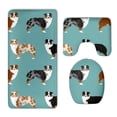 thumbnail image 1 of PUDMAD Australian Shepherds Dogs 3 Piece Bathroom Rugs Set Bath Rug Contour Mat and Toilet Lid Cover, 1 of 2