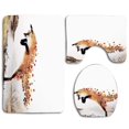 thumbnail image 1 of PUDMAD Autumn Fox 3 Piece Bathroom Rugs Set Bath Rug Contour Mat and Toilet Lid Cover, 1 of 2