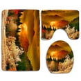 thumbnail image 1 of PUDMAD Autumn Mountain Sunset 3 Piece Bathroom Rugs Set Bath Rug Contour Mat and Toilet Lid Cover, 1 of 2