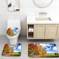 thumbnail image 1 of PUDMAD Autumn Themed on a Mildly Cloudy Day 3 Piece Bathroom Rugs Set Bath Rug Contour Mat and Toilet Lid Cover, 1 of 2