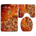 thumbnail image 1 of PUDMAD Autumns Time 3 Piece Bathroom Rugs Set Bath Rug Contour Mat and Toilet Lid Cover, 1 of 2