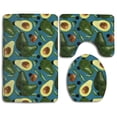 thumbnail image 1 of PUDMAD Avocado 3 Piece Bathroom Rugs Set Bath Rug Contour Mat and Toilet Lid Cover, 1 of 2