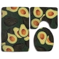 thumbnail image 1 of PUDMAD Avocado Art 3 Piece Bathroom Rugs Set Bath Rug Contour Mat and Toilet Lid Cover, 1 of 2
