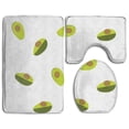 thumbnail image 1 of PUDMAD Avocado Unique 3 Piece Bathroom Rugs Set Bath Rug Contour Mat and Toilet Lid Cover, 1 of 2