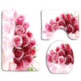 thumbnail image 1 of PUDMAD Awesome Roses 3 Piece Bathroom Rugs Set Bath Rug Contour Mat and Toilet Lid Cover, 1 of 2