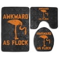 thumbnail image 1 of PUDMAD Awkward As Flock 3 Piece Bathroom Rugs Set Bath Rug Contour Mat and Toilet Lid Cover, 1 of 2