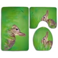 thumbnail image 1 of PUDMAD Baby Hare 3 Piece Bathroom Rugs Set Bath Rug Contour Mat and Toilet Lid Cover, 1 of 2