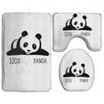 thumbnail image 1 of PUDMAD Baby % Panda White 3 Piece Bathroom Rugs Set Bath Rug Contour Mat and Toilet Lid Cover, 1 of 2