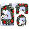 thumbnail image 1 of PUDMAD Baby Puppy Christmas Husky 3 Piece Bathroom Rugs Set Bath Rug Contour Mat and Toilet Lid Cover, 1 of 2