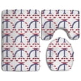 thumbnail image 1 of PUDMAD Baby Rainbow Peace Symbol White 3 Piece Bathroom Rugs Set Bath Rug Contour Mat and Toilet Lid Cover, 1 of 2