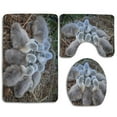 thumbnail image 1 of PUDMAD Baby Swan Chicken Nest Style 3 Piece Bathroom Rugs Set Bath Rug Contour Mat and Toilet Lid Cover, 1 of 2