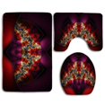 thumbnail image 1 of PUDMAD Background Fractal Patterns 3 Piece Bathroom Rugs Set Bath Rug Contour Mat and Toilet Lid Cover, 1 of 2