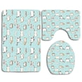 thumbnail image 1 of PUDMAD Background Lockscreen Cat 3 Piece Bathroom Rugs Set Bath Rug Contour Mat and Toilet Lid Cover, 1 of 2